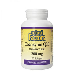 Natural Factors Coenzyme Q10 200mg 100% Natural, 60softgels