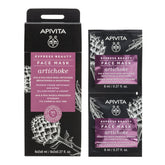 Apivita Express Beauty Face Mask Artichoke AHA & PHA Μάσκα Προσώπου με Aγκινάρα για Λάμψη & Λεία Υφή 2x8ml.