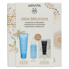 Apivita Aqua Beelicious Promo με Aqua Beelicious Ενυδατική Κρέμα-Gel Ελαφριάς Υφής, 40ml & Δώρο Booster Αναζωογόνησης & Ενυδάτωσης, 10ml & Gel Καθαρισμού για Πρόσωπου & Μάτια, 5ml, 1σετ
