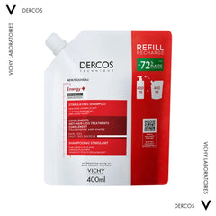 Vichy Dercos Energy+ Refill Δυναμωτικό Σαμπουάν κατά της Τριχόπτωσης με Aminexil και Νιασιναμίδη Ανταλλακτικό, 400ml