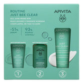 Apivita Promo Just Bee Clear Cleanser Gel, 15ml & Pore Minimizing Purifying Lotion, 50ml & Blemish Control Moisturizer 40ml