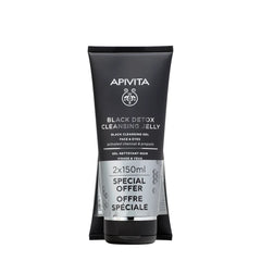 Apivita Promo Black Detox Duo Gel Καθαρισμού για Πρόσωπο & Μάτια, 2x150ml