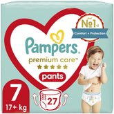 Pampers Πάνες Βρακάκι Premium Care No. 7 για 17+kg 27τμχ