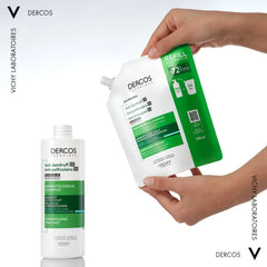 Vichy Dercos Anti-Dandruff DS Refill Σαμπουάν κατά της Ξηροδερμίας, της Πιτυρίδας και του Κνησμού για Κανονικά - Λιπαρά Μαλλιά Ανταλλακτικό, 390ml