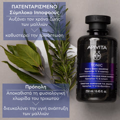 Apivita Τονωτικό Σαμπουάν Κατά Της Τριχόπτωσης Για Άνδρες Με Hippophae Tc & Δενδρολίβανο 250ml