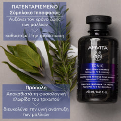 Apivita Men's Tonic Shampoo Τονωτικό Σαμπουάν Κατά της Τριχόπτωσης για Άνδρες 250ml.
