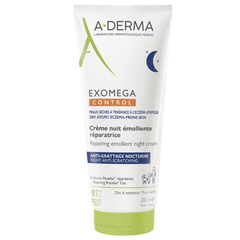 A-Derma Exomega Control Repairing Emollient Night Cream Επανορθωτική Μαλακτική Κρέμα Νυκτός, 200ml