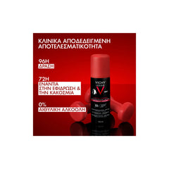 Vichy Homme Clinical Control 96h Ανδρικό Αποσμητικό Σπρέι για 96 Ώρες Προστασίας, 125ml