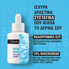 Neutrogena Hydro Boost Limited Edition Promo με 10% Niacinamide Serum Ορός Προσώπου, 30ml & Δώρο Water Gel Cleanser Ενυδατικό Καθαριστικό Προσώπου, 15ml, Ultra Sheer Invisible Fluid Hydration Αντηλιακό Προσώπου SPF50, 5ml & Νεσεσέρ, 1τεμ, 1σετ