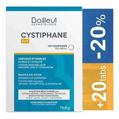 Bailleul Cystiphane Fort (+20 δισκία Δώρο) -20% Συμπλήρωμα Διατροφής για Μαλλιά και Νύχια, 120δισκία