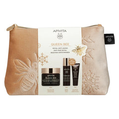 Apivita Promo Queen Bee με Αντιγηραντική Κρέμα Πλούσιας Υφής, 50ml & Δώρο Αντιγηραντικός Ορός Προσώπου, 10ml, Κρέμα Ματιών, 5ml & Νεσεσέρ, 1τεμ, 1σετ