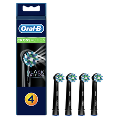 Oral-B CrossAction Μαύρες Ανταλλακτικές Κεφαλές Ηλεκτρικής Οδοντόβουρτσας ,4 τμχ