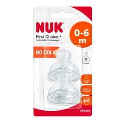 Nuk First Choice+ Θηλές Σιλικόνης No Colic 0-6m, 2τεμ