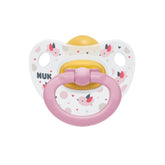 Nuk Happy Kids Ορθοδοντική Πιπίλα Καουτσούκ με Κρίκο Ροζ 18-36m 1τμχ