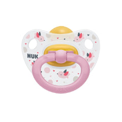 Nuk Happy Kids Ορθοδοντική Πιπίλα Καουτσούκ με Κρίκο Ροζ 18-36m 1τμχ