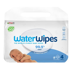 Water Wipes 100% Plastic-free Άοσμα Μωρομάντηλα με 99,9% Νερό, 4x60τεμ