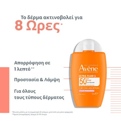 Avene Eau Thermale Ultra Fluid Eclat/Radiance Αντιηλιακό Προσώπου SPF50+, 50ml