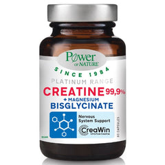 Power of Nature Platinum Range Creatine 99,9% & Magnesium Bisglycinate, 60caps