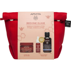 Apivita Promo Beevine Elixir με Beevine Elixir Κρέμα Προσώπου Πλούσιας Υφής για Σύσφιξη & κατά των Ρυτίδων, 50ml & Δώρο Beevine Elixir Serum Ορός Προσώπου για Σύσφιξη & κατά των Ρυτίδων, 10ml, Αφρό Καθαρισμού, 75ml & Nεσεσέρ, 1τεμ, 1σετ