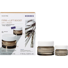 Korres Promo Black Pine Bounce Firming Intense Moisturizer Κρέμα Σύσφιξης Ημέρας, 40ml & Δώρο Pump-Up Sleeping Facial Κρέμα Σύσφιξης Νύχτας, 15ml, 1σετ