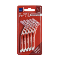 Intermed Ergonomic Interbrush Μεσοδόντια Βουρτσάκια Κόκκινο Size 2 - 0.5mm, 5τεμ