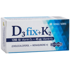 Unipharma D3 fix 1200IU + Κ2 45mcg Συμπλήρωμα Διατροφής, 60 tabs