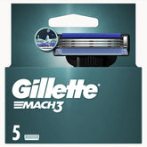 Gillette Mach3 Ανταλλακτικές Κεφαλές Ξυριστικής Μηχανής, 5τεμ