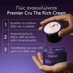 Caudalie Premier Cru The Rich Cream Refill Αντιγηραντική Κρέμα Προσώπου, 50ml