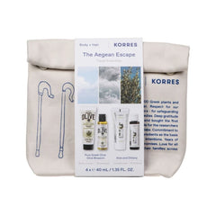 Korres The Agean Escape Travel Essentials Kρέμα Σώματος Άνθη Eλιάς 40ml + Αφρόλουτρο Άνθη Eλιάς 40ml + Αλόη και Δίκταμο Σαμπουάν 40ml + Αλόη και Δίκταμο Mαλακτική Kρέμα Μαλλιών 40ml