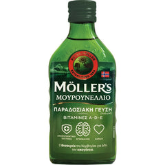 Moller's Μουρουνέλαιο Cod Liver Oil Φυσική Γεύση 250ml. Μουρουνέλαιο της Moller's με φυσική γεύση, συνδυασμός φυσικών ω-3 λιπαρών οξέων με βιταμίνες D3, A και Ε.