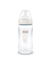 Nuk γυάλινο μπιμπερό με θηλή σιλικόνης first choise 3m+ 240ml seahorse