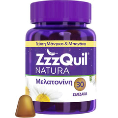 ZzzQuil NATURA Συμπλήρωμα Διατροφής με Μελατονίνη & Γεύση Μάνγκο - Μπανάνα, 30 ζελεδάκια