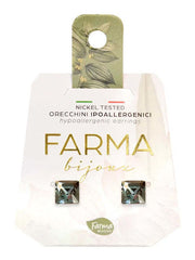 FARMA BIJOUX - Υποαλλεργικά Σκουλαρίκια Κρύσταλλο Μαύρο 6mm 1 Ζευγάρι