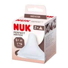 Nuk Perfect Match Θηλή Σιλικόνης Μέγεθος U 6+m, 2τεμ