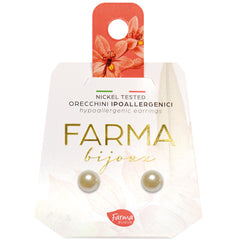 Farma Bijoux Σκουλαρίκια Υποαλλεργικά Πέρλες Cream 6mm