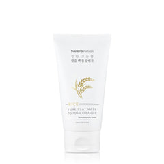 Thank You Farmer Rice Pure Clay Mask to Foam Cleanser Αφρώδες Καθαριστικό Προσώπου, 150ml
