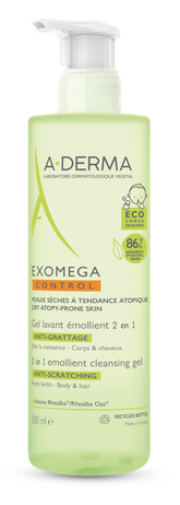 A-Derma Exomega Control Gel Καθαρισμού για Σώμα/Μαλλιά - Ατοπικό Δέρμα 500ml