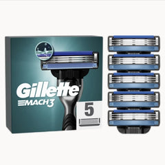 Gillette Mach3 Ανταλλακτικές Κεφαλές Ξυριστικής Μηχανής, 5τεμ