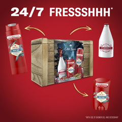 Old Spice Σεντούκι Θησαυρού Σετ Δώρου για Άνδρες με Deep Sea Αποσμητικό Στικ, 50ml, Αφρόλουτρο & Σαμπουάν, 250ml & Captain After Shave, 100ml, 1σετ