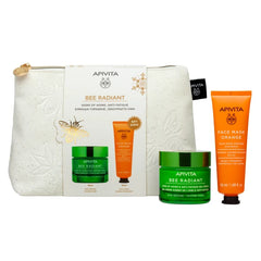 Apivita Promo Bee Radiant με Αντιγηραντική Κρέμα Πλούσιας Υφής, 50ml & Δώρο Μάσκα Προσώπου με Πορτοκάλι για Λάμψη, 50ml & Νεσεσέρ, 1τεμ, 1σετ