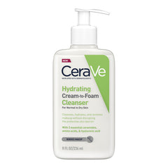 CeraVe Hydrating Cream-to-Foam Cleanser Για Καθαρισμό Και Ντεμακιγιάζ Προσώπου Υαλουρονικό Οξύ 236ml