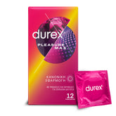 Durex Προφυλακτικά Με Κουκιδες και Ραβδώσεις Pleasuremax Κανονική Εφαρμογή, 12 τεμάχια