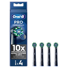Oral-B Pro Cross Action Ανταλλακτικές Κεφαλές Bουρτσίσματος Μαύρες, 4τεμ