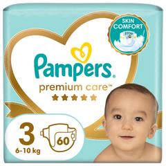 Pampers Premium Care No.3 (6-10kg) Βρεφικές Πάνες, 60τεμ