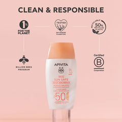 Apivita Bee Sun Safe Daily Age Repair Dry Touch Tinted Λεπτόρευστη Κρέμα Προσώπου κατά των Πανάδων & Ρυτίδων SPF50 με Χρώμα, 50ml
