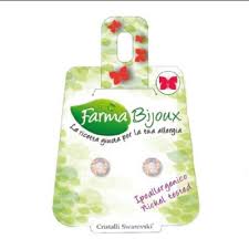 FARMA BIJOUX Υποαλλεργικά Σκουλαρίκια Ιριδίζον Κρύσταλλοι 6,2mm 1 ζευγάρι