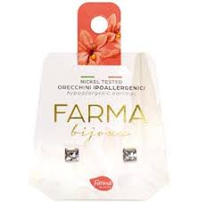 Farma Bijoux Υποαλλεργικά Σκουλαρίκια Κρύσταλλα Τετράγωνα 10mm, 1 ζευγάρι