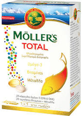 Moller's Total Ολοκληρωμένο Συμπλήρωμα Διατροφής με 28caps Ω3 + 28tabs Βιταμίνες & Μέταλλα