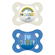 Mam Πιπίλες Σιλικόνης ''I Love Daddy'' για 2-6 μηνών 2 τεμάχια Blue/White