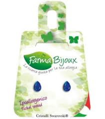 Farma Bijoux, Υποαλλεργικά Σκουλαρίκια Χωρίς Νικέλιο, Δάκρυ Κρύσταλλο Swarovski 6mm Σκούρο Μπλε